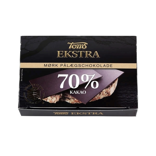 Toms Ekstra 70% Paalaegchokolade 120 g. ‖ på nett fra Godteributikk.com